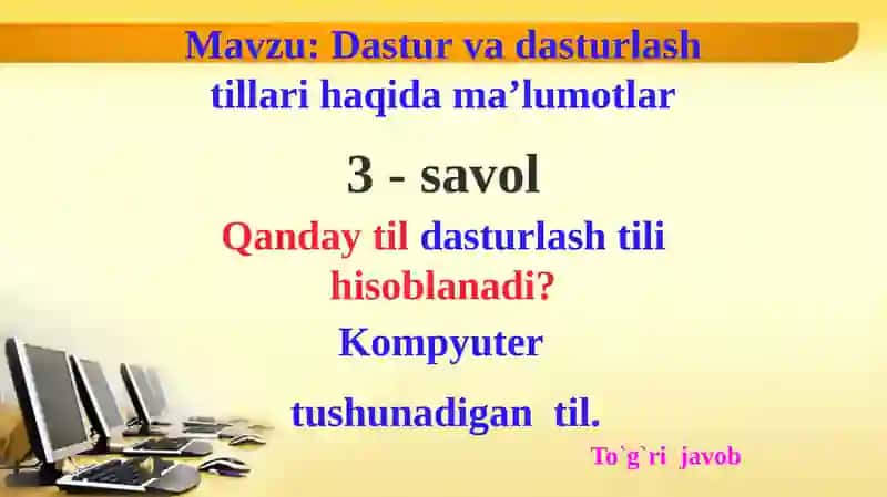 Dastur va dasturlash tillari haqida ma’lumotlar 4