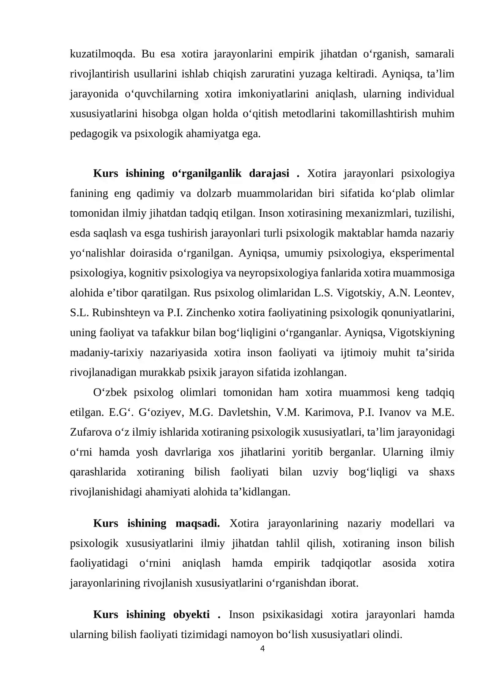 Xotira jarayonlari: nazariy modellari va empirik tadqiqotlar 4