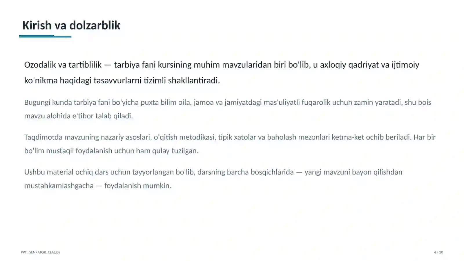 Ozodalik va tartiblilik (1-sinf) 4