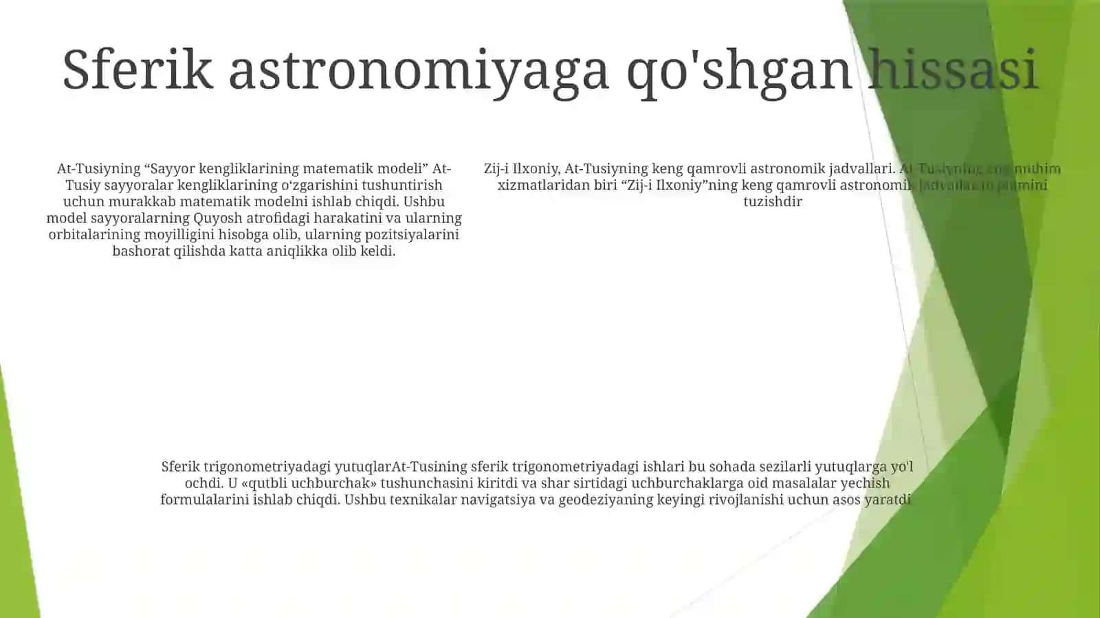 Nosriddin At- Tusiyning Astronomiya Taraqqiyotiga QoʻShgan Hissasi 4