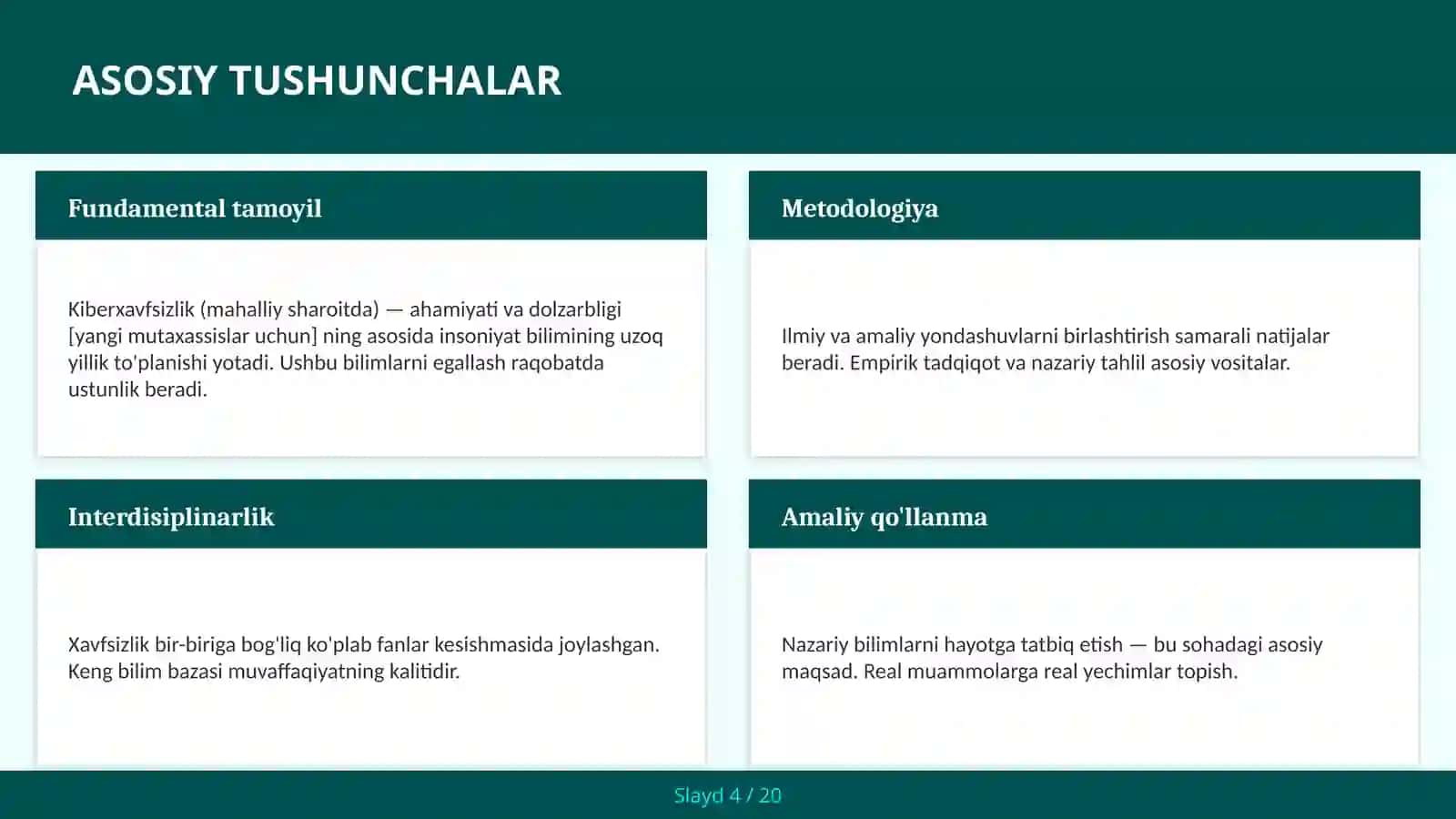 Kiberxavfsizlik (mahalliy sharoitda) — ahamiyati va dolzarbligi [yangi mutaxassislar uchun] 4