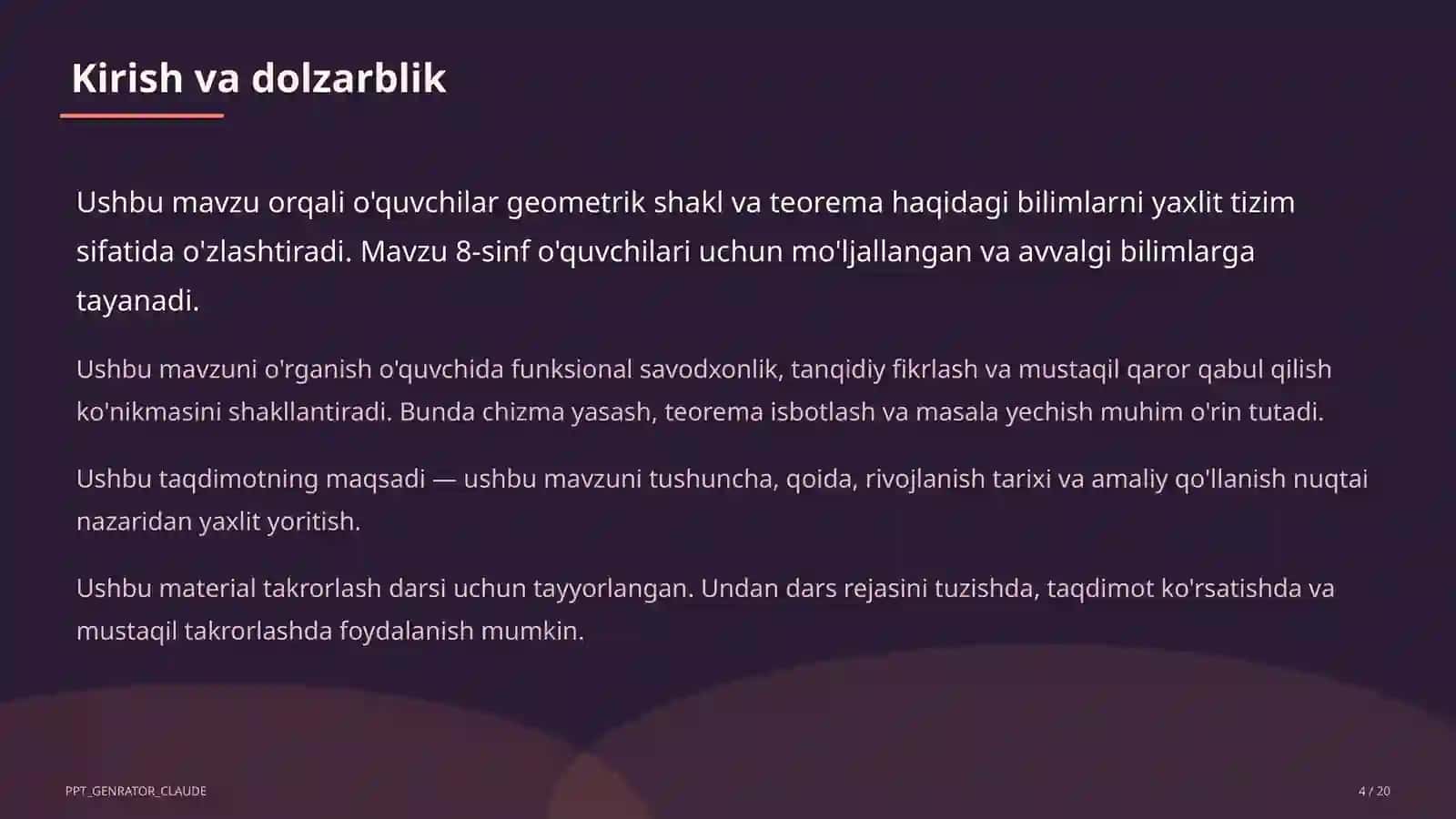 To'g'ri burchakli uchburchakda trigonometrik nisbatlar (8-sinf) 4