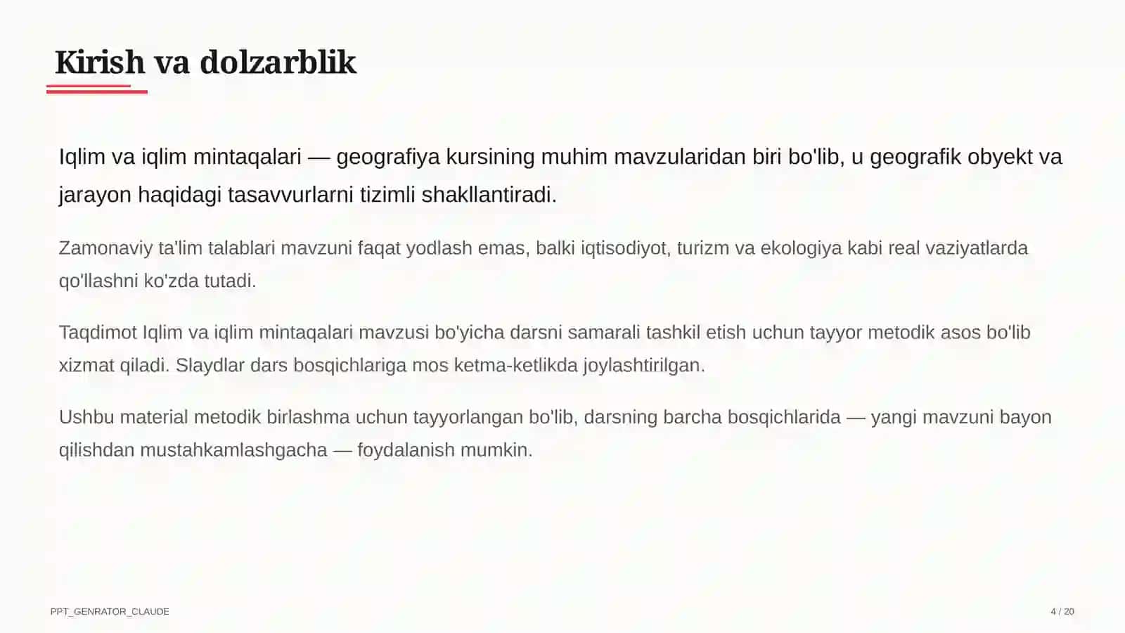 Iqlim va iqlim mintaqalari (6-sinf) 4