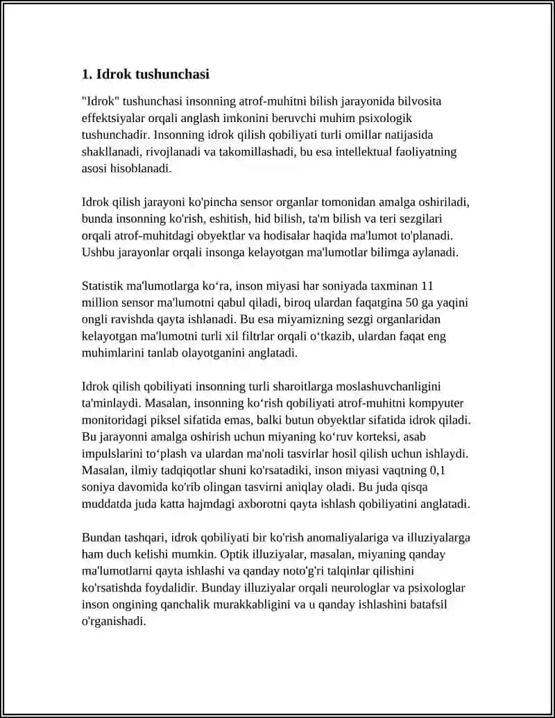 IDROK HAQIDA UMUMIY TUSHUNCHA IDROKNING TURLARI VA UNING BUZILISHI 4