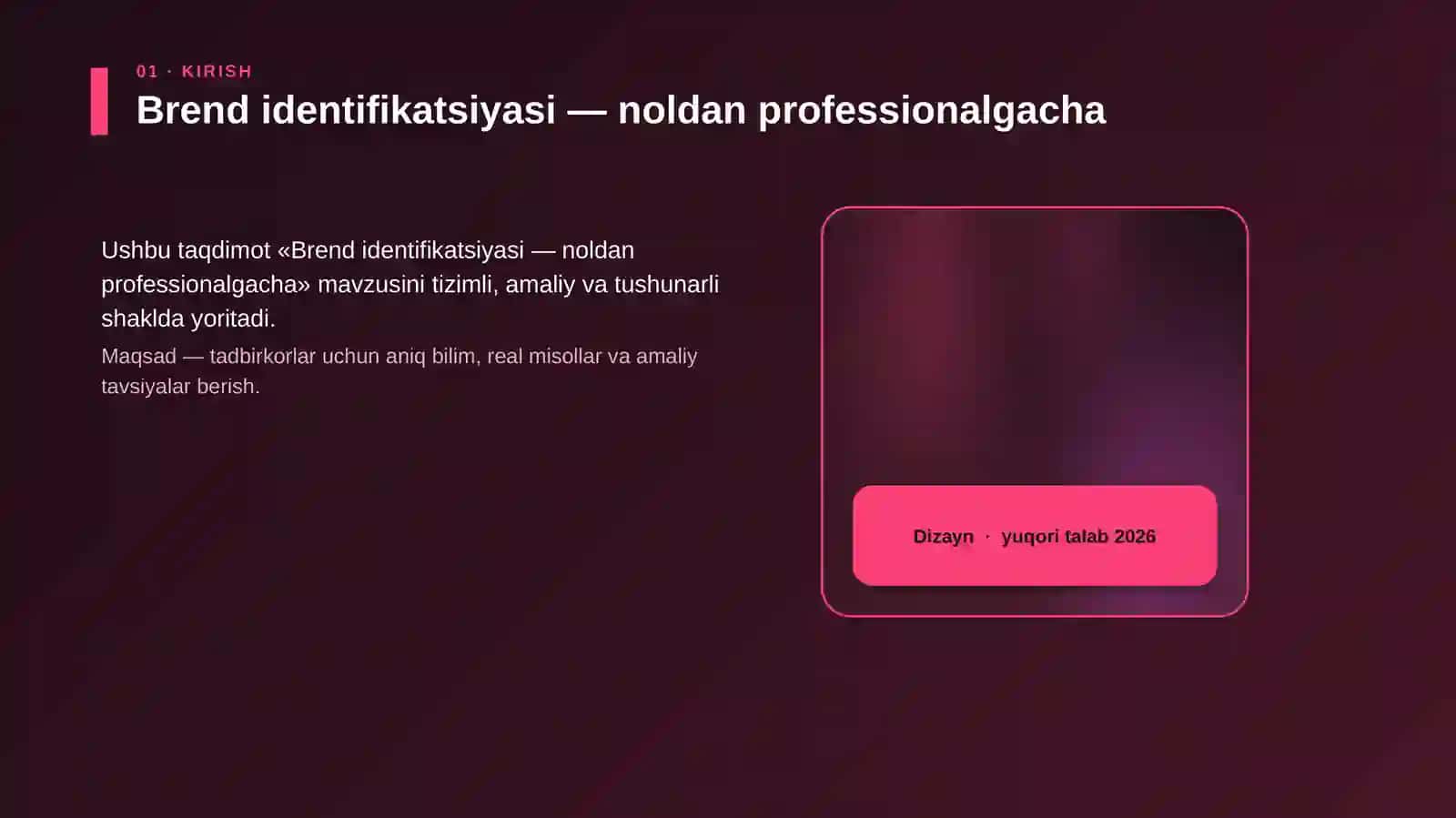 Brend identifikatsiyasi — noldan professionalgacha 4