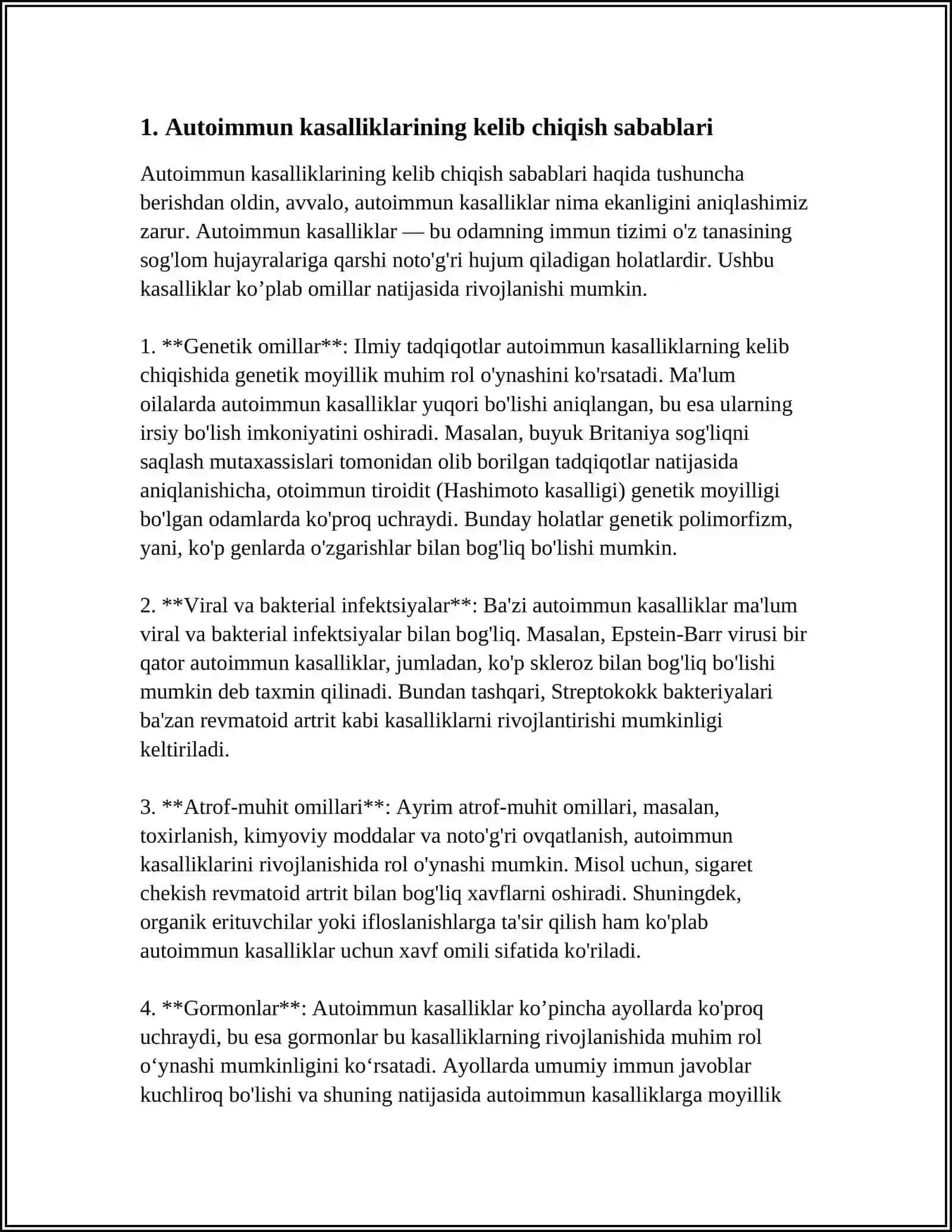 AUTOIMMUN KASALLIKLARINI KELIB CHIQISHI,KECHISHI,DIAGNOSTIKASI 4