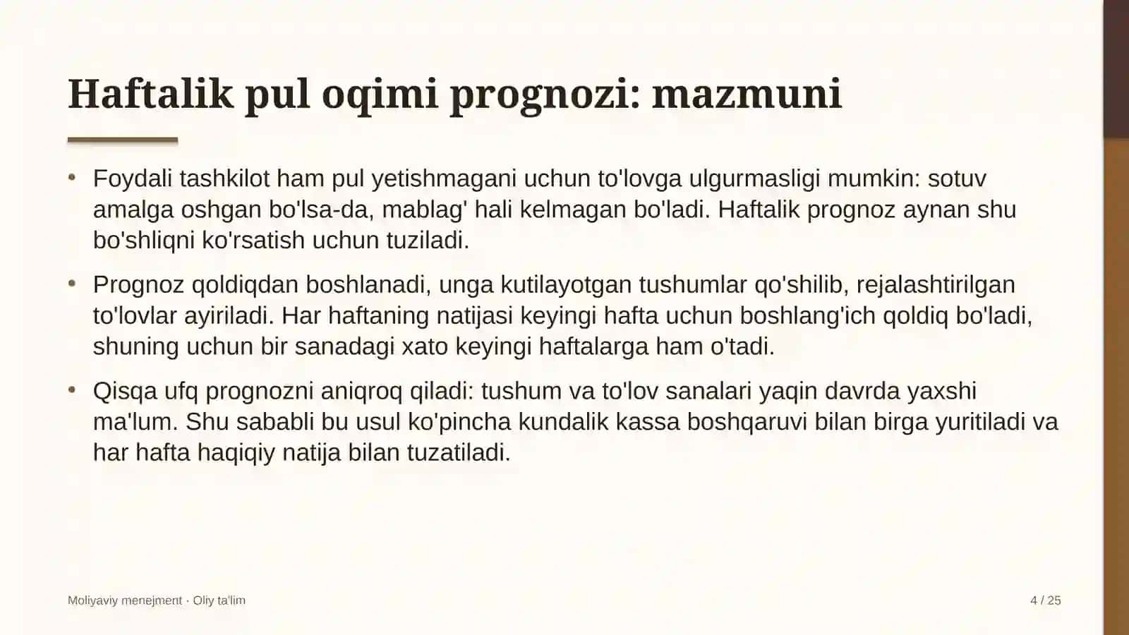 startaplarda haftalik pul oqimi prognozini tuzish 5695 4