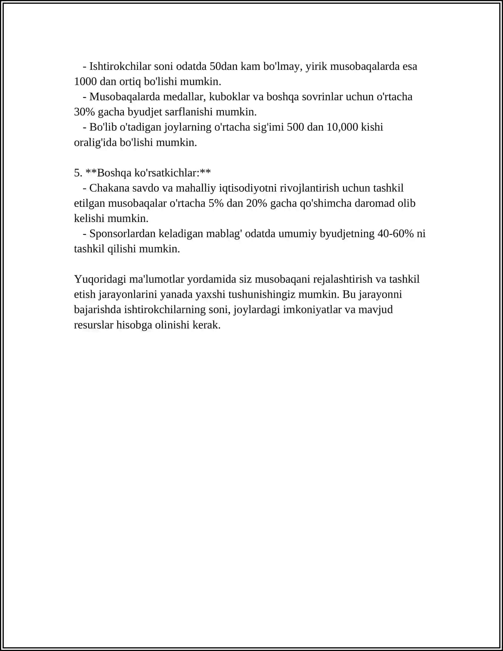 SPORT MUSOBAQASI O'TKAZISH METODIKASI 4