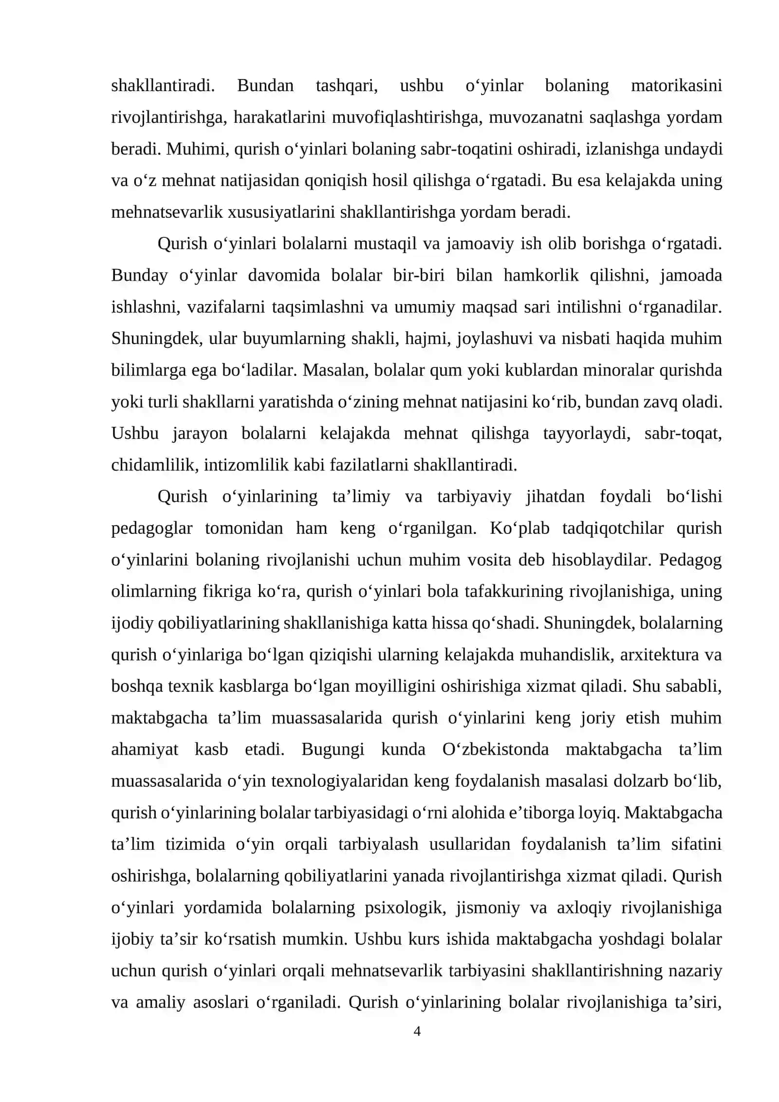 Qurish o‘yinlari asosida mehnatsevarlik tarbiyasi 4