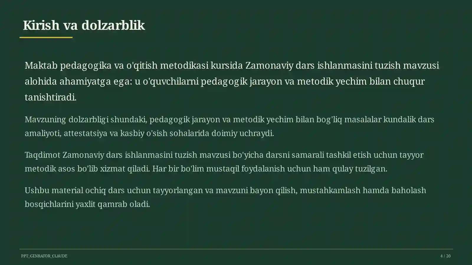 Zamonaviy dars ishlanmasini tuzish 4