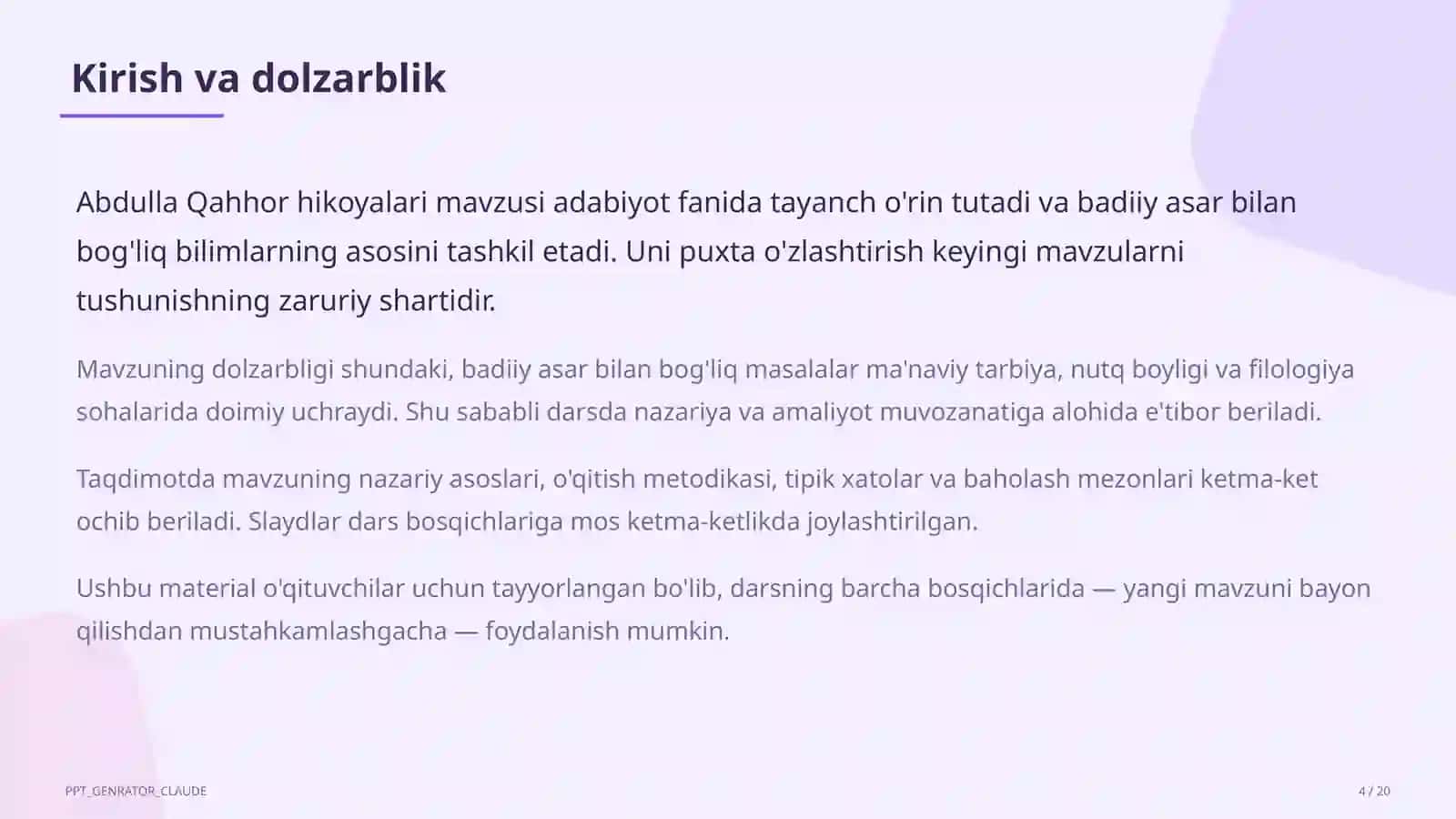 Abdulla Qahhor hikoyalari (8-sinf) 4