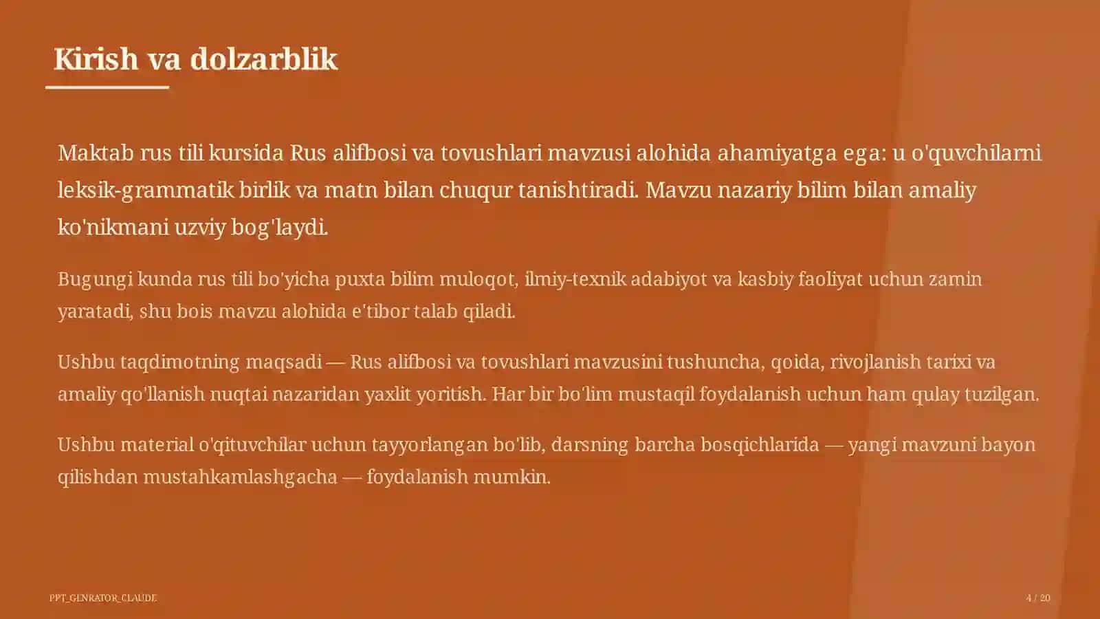 Rus alifbosi va tovushlari (2-sinf) 4