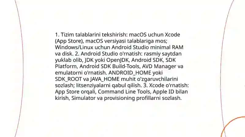 A1 Kotlin, Java va Swift dasturlash tillarida ilovalar ishlab chiqish 4