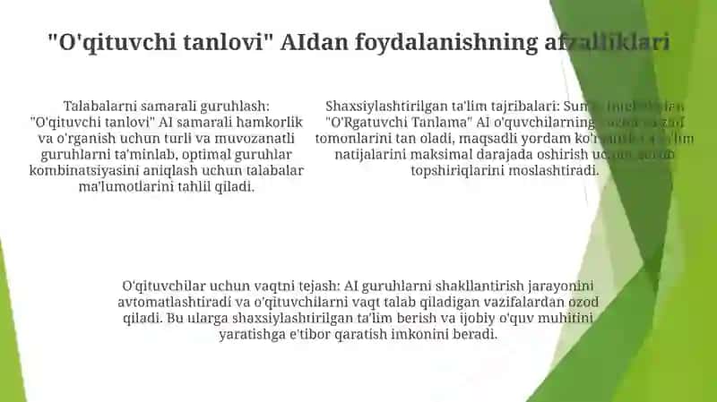 Sun'Iy Intellektdan "O'Rgatuvchi Tanlama" 4