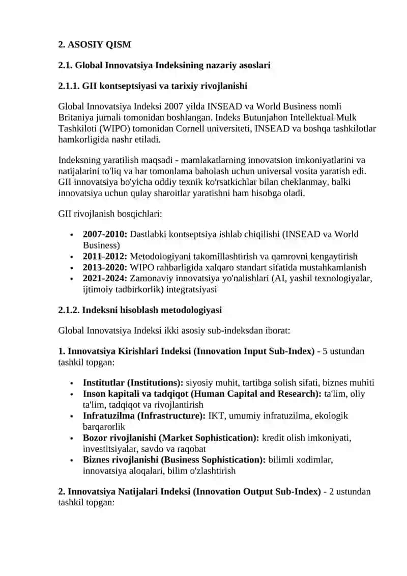 GLOBAL INNOVATSIYA INDEKSI: TAHLIL VA RIVOJLANISH TENDENSIYALARI 4