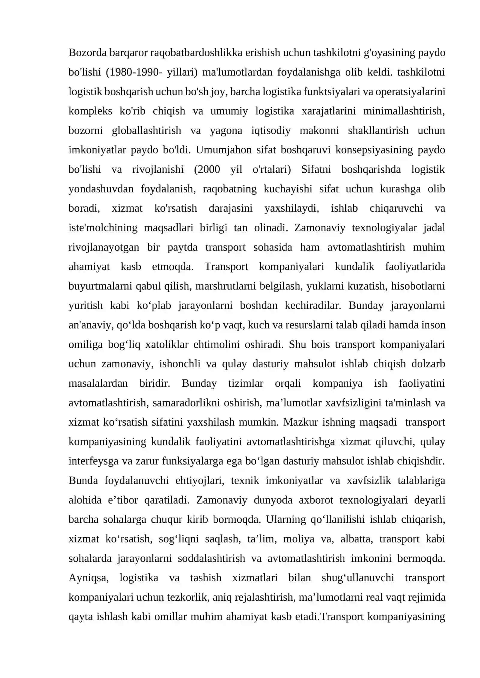 Transport kompaniyasi uchun dasturiy mahsulot ishlab chiqish 4