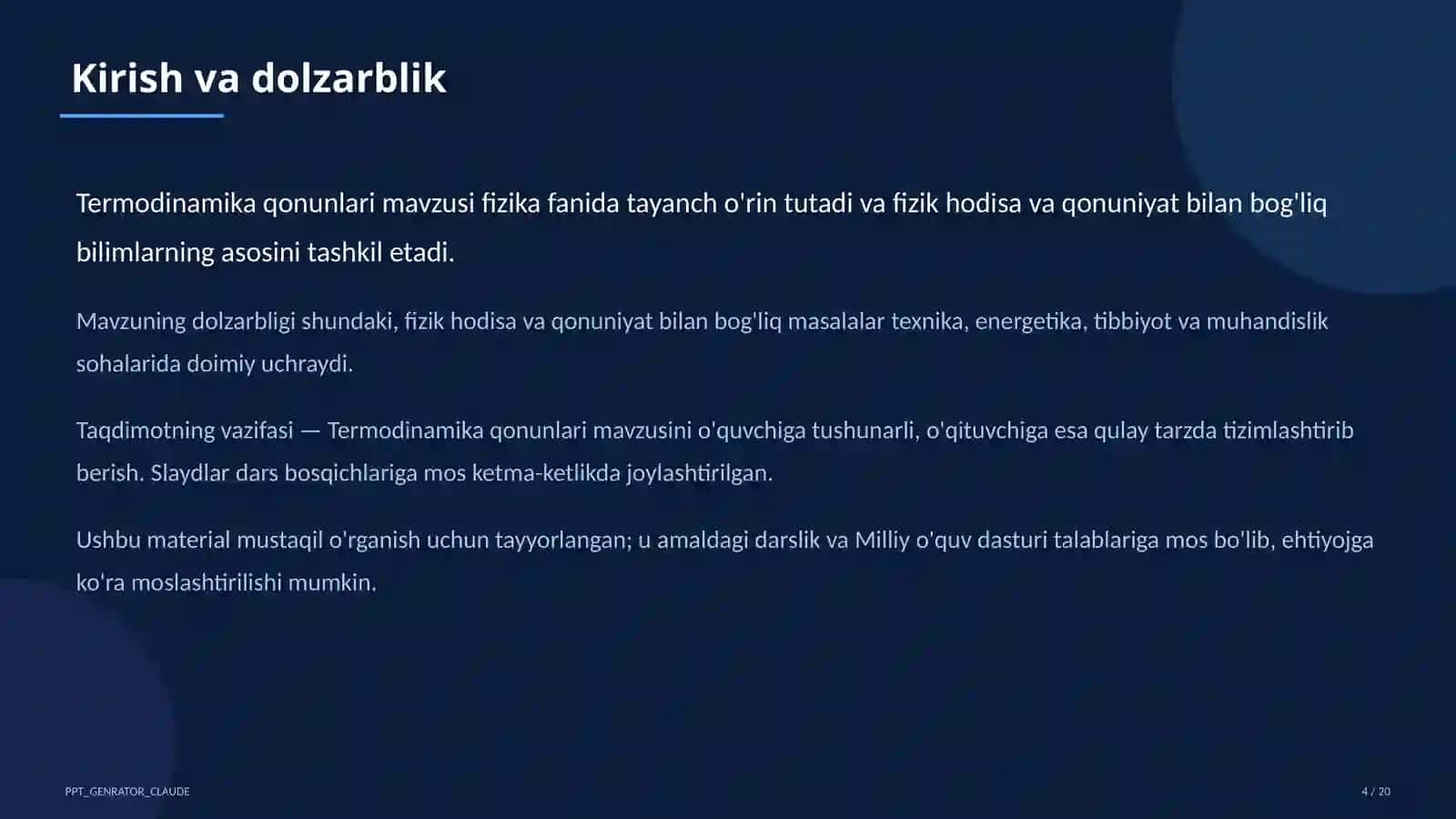 Termodinamika qonunlari (10-sinf) 4