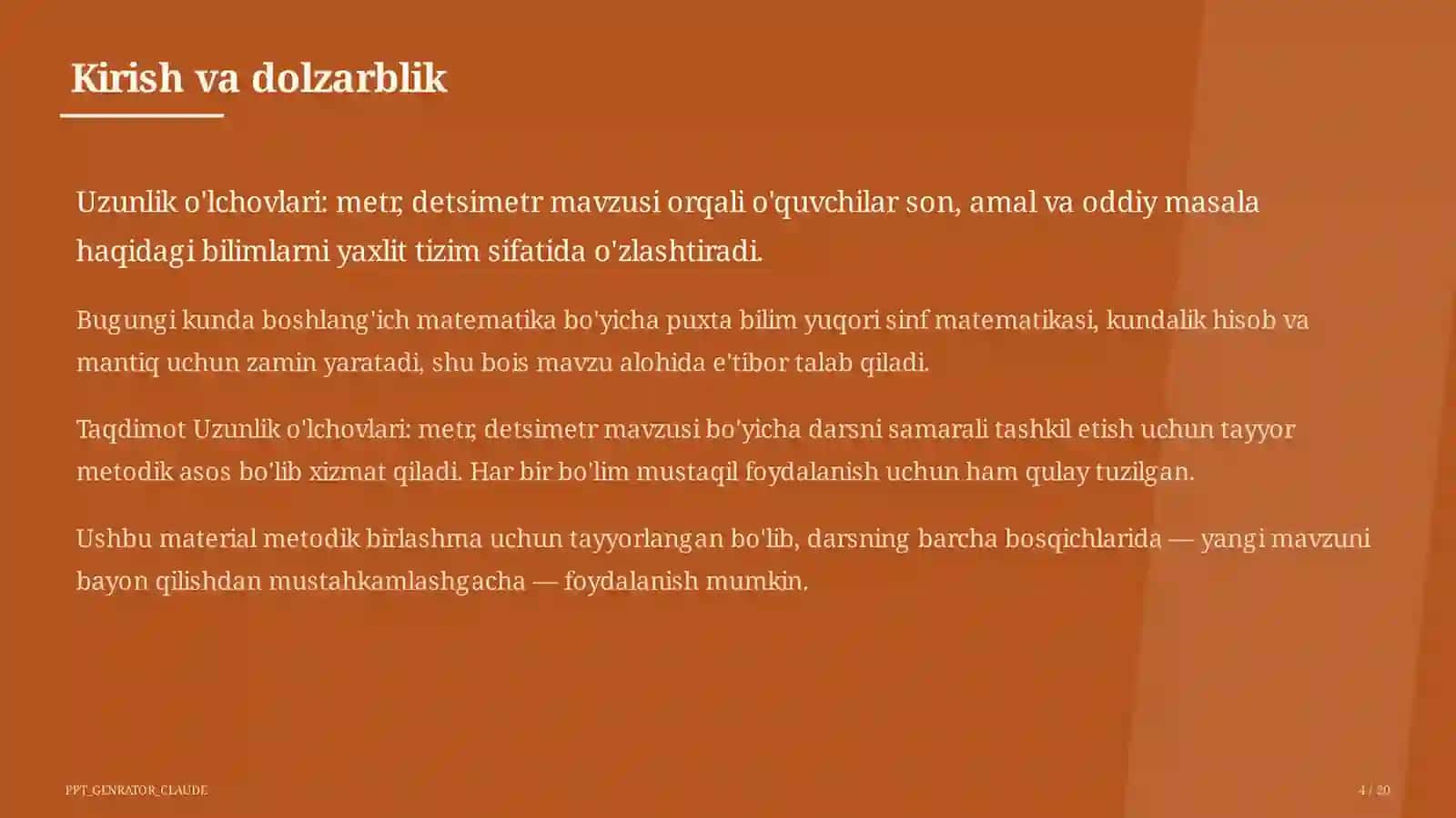 Dars rejasi 4