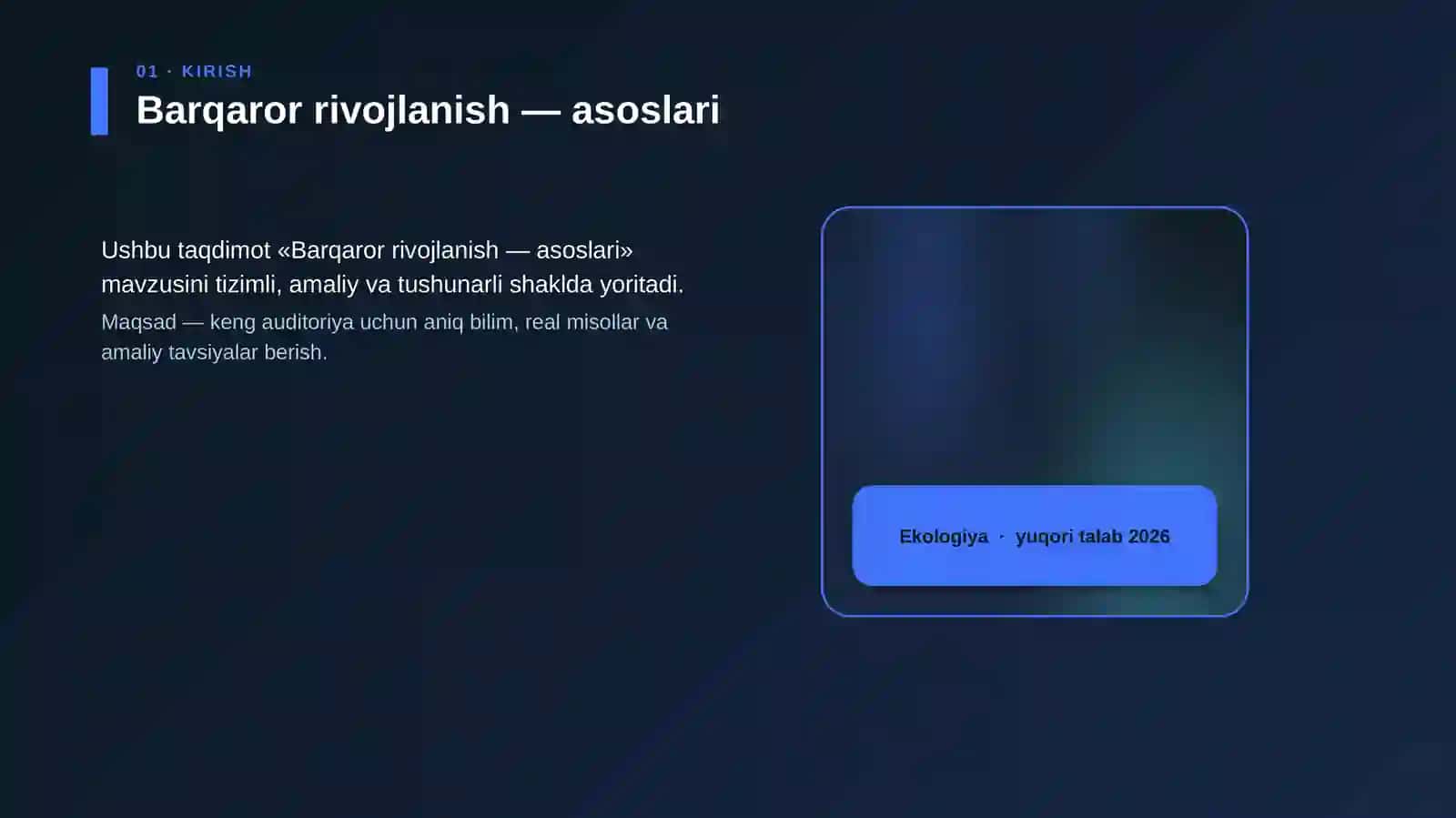 Barqaror rivojlanish — asoslari 4