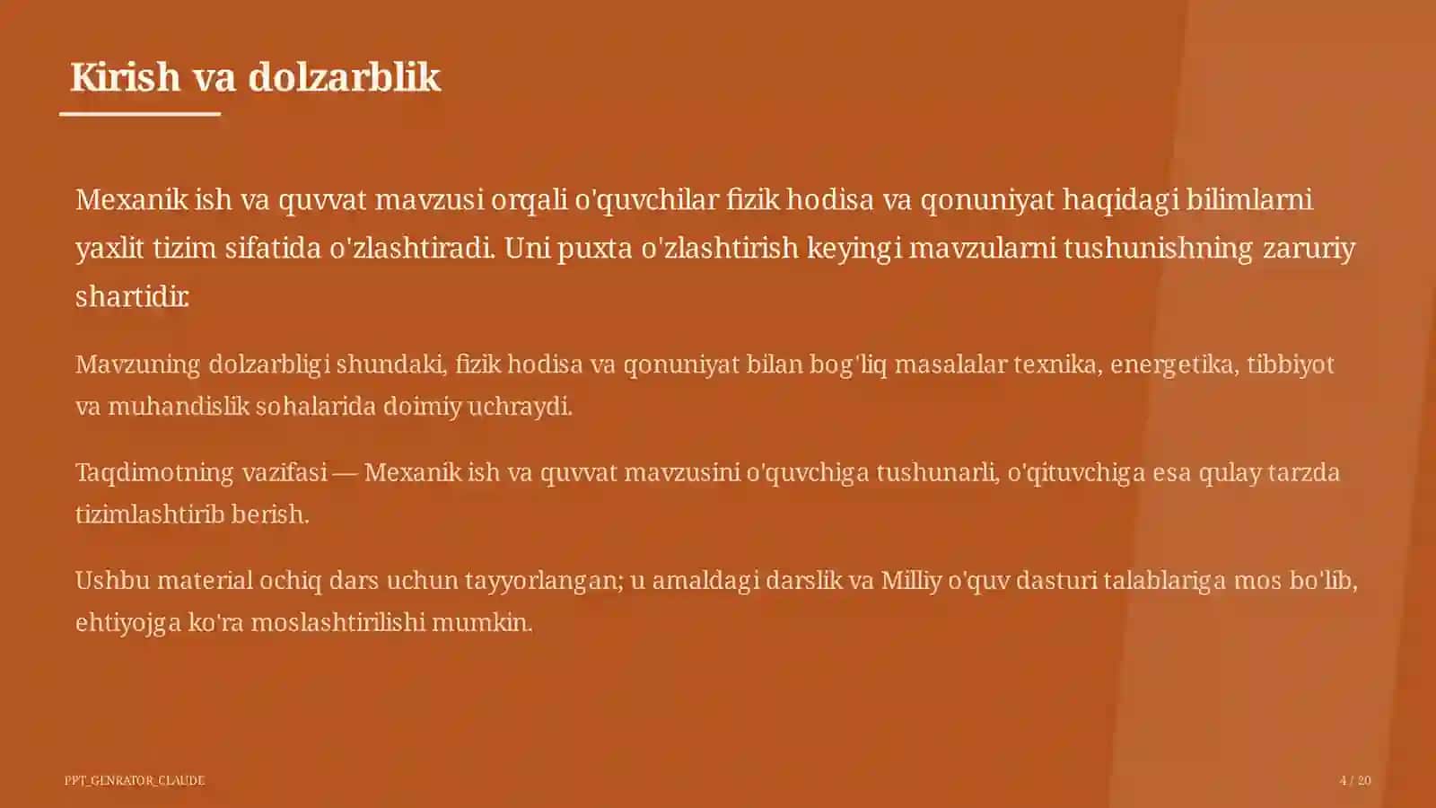 Mexanik ish va quvvat (7-sinf) 4