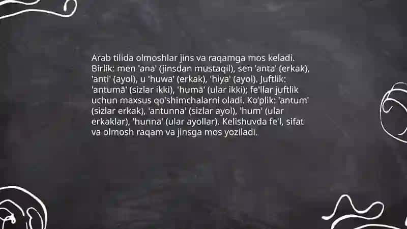 Arab tilida olmoshlar va ularning tahlili 4