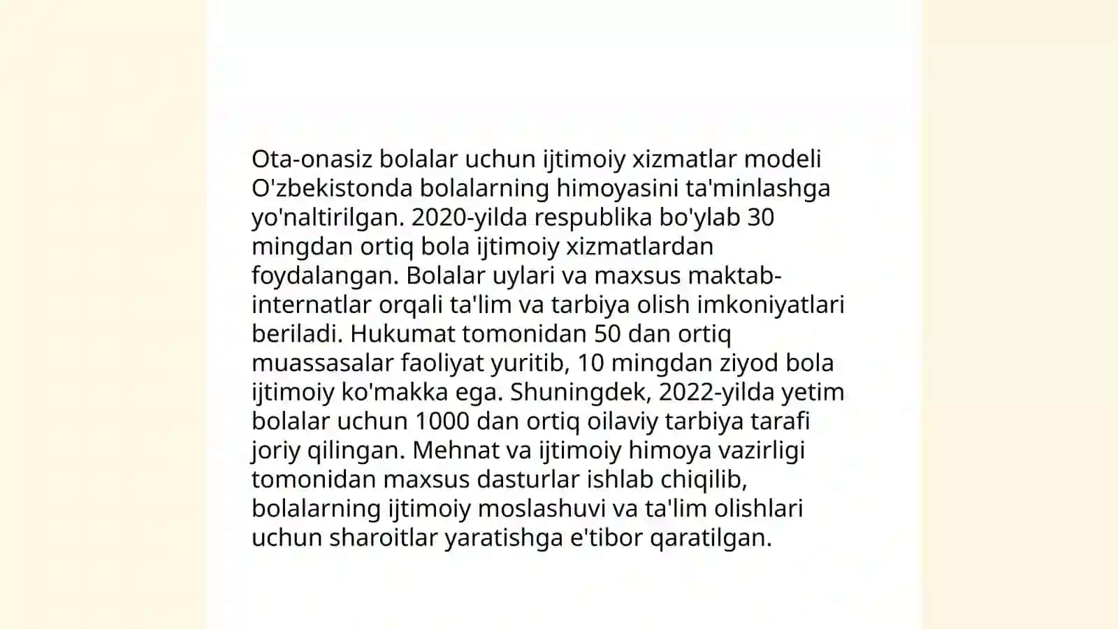 Ota-ona qarmog'idan mahrum bo'lgan bolalar bilan ijtimoiy ish olib borish tajribasi 4