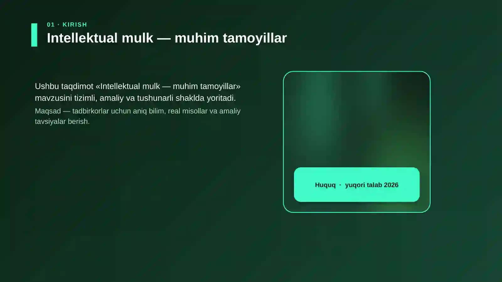 Intellektual mulk — muhim tamoyillar 4