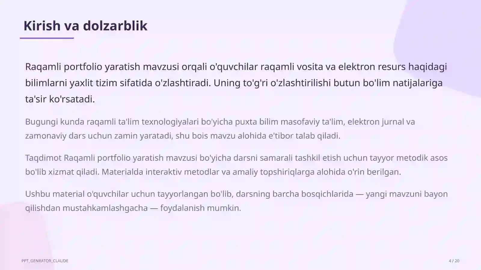 Raqamli portfolio yaratish 4