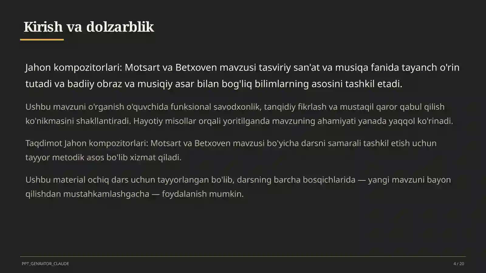 Jahon kompozitorlari: Motsart va Betxoven (6-sinf) 4