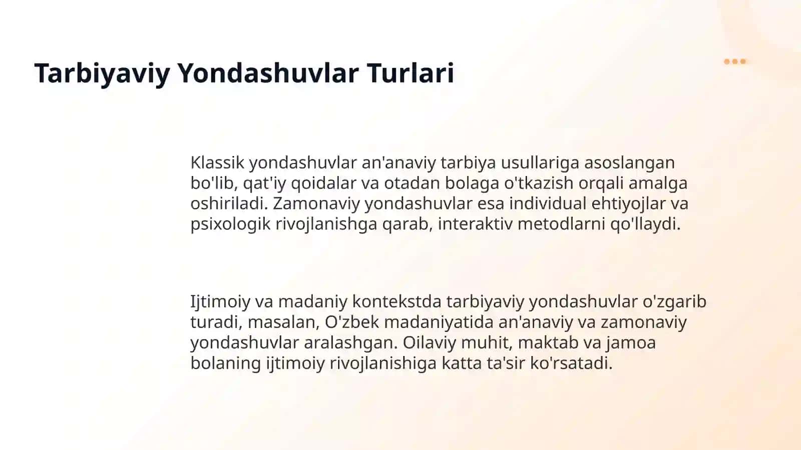 Bola ijtimoiylashuvi va tarbiyaviy yondashuvlarning asosiy tamoyillari 4