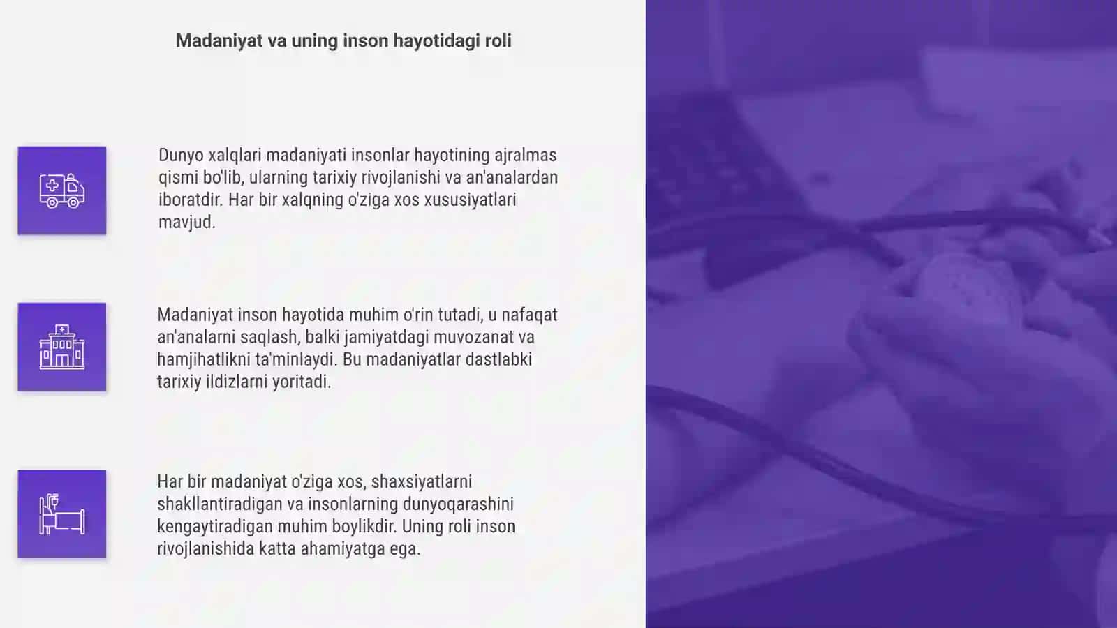 Dunyo xalqlari madaniyatining umumiy va o‘ziga xos jihatlari 4