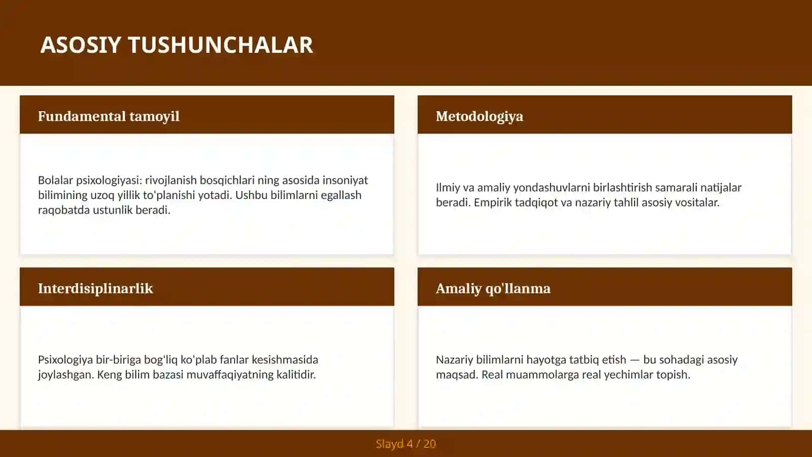 Bolalar psixologiyasi: rivojlanish bosqichlari 4