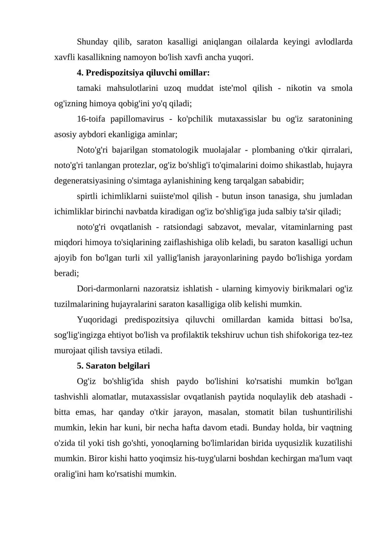 Og’iz bo’shligi va halqum saratoni o’smalarini sabablari va davolash 4
