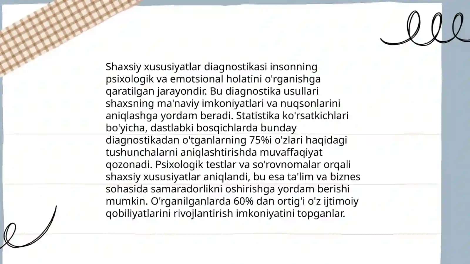 Psixodiagnostik tekshiruvlar va tadqiqotlar 4