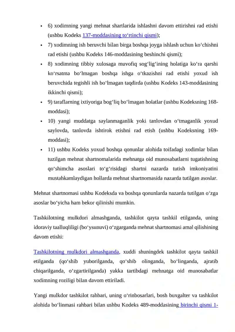 MEHNAT SHARTNOMASINI QONUNGA XILOF RAVISHDA BEKOR QILISHNING HUQUQIY OQIBATLARI 4