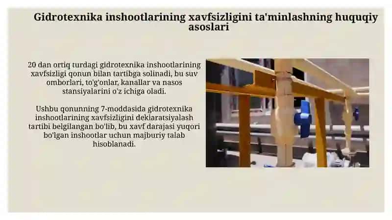Gidrotexnika inshoatlarini xafsizligi to‘g‘risidagagi qonuni 4