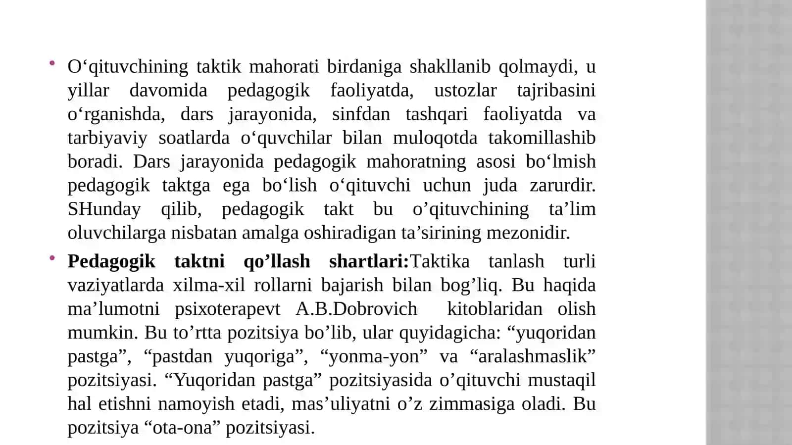 Takt va pedagogik takt haqida tushuncha 4