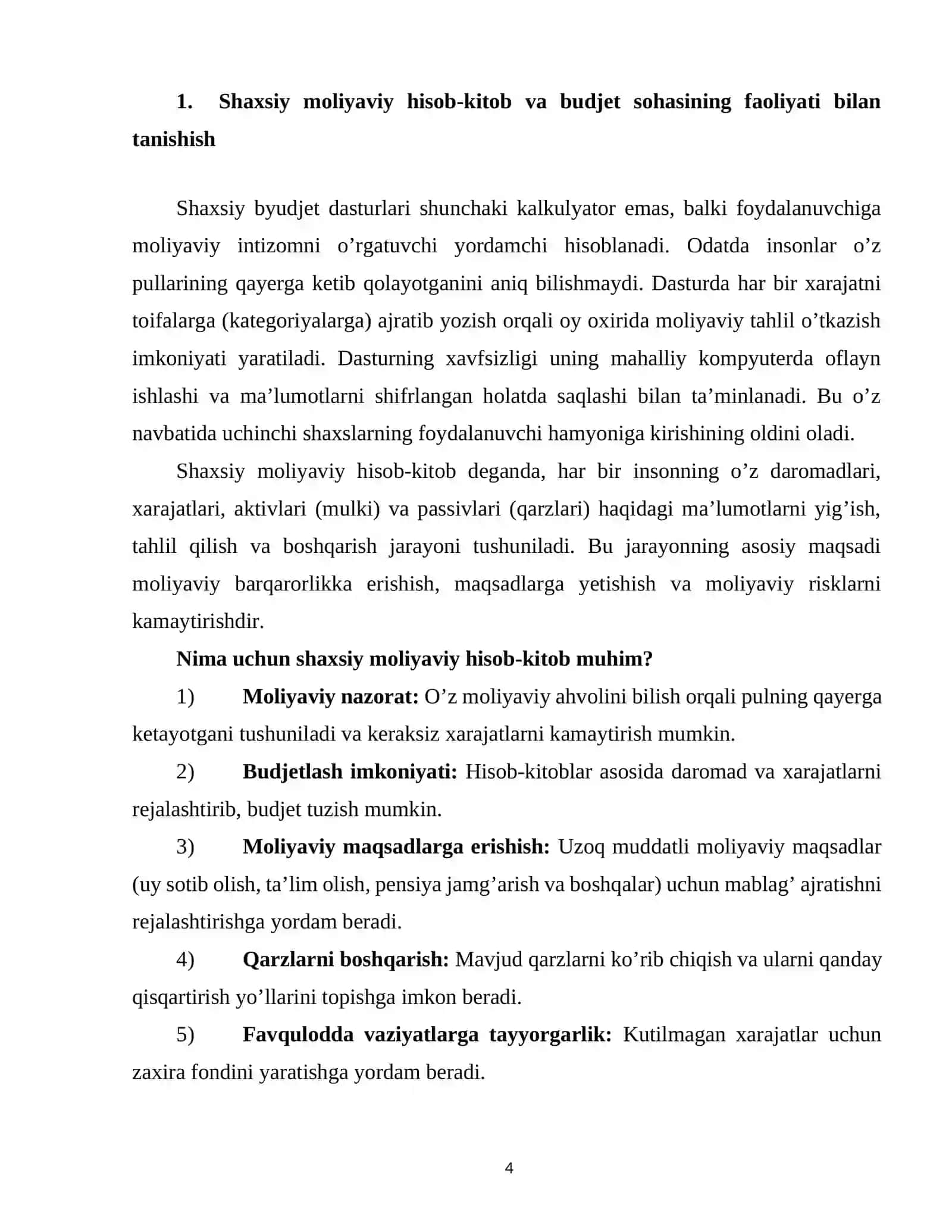 Visual Studio muhitida dasturlash | Kurs ishi - SHAXSIY MOLIYAVIY HISOB-KITOB VA BUDJET DASTUR ILOVASI 4
