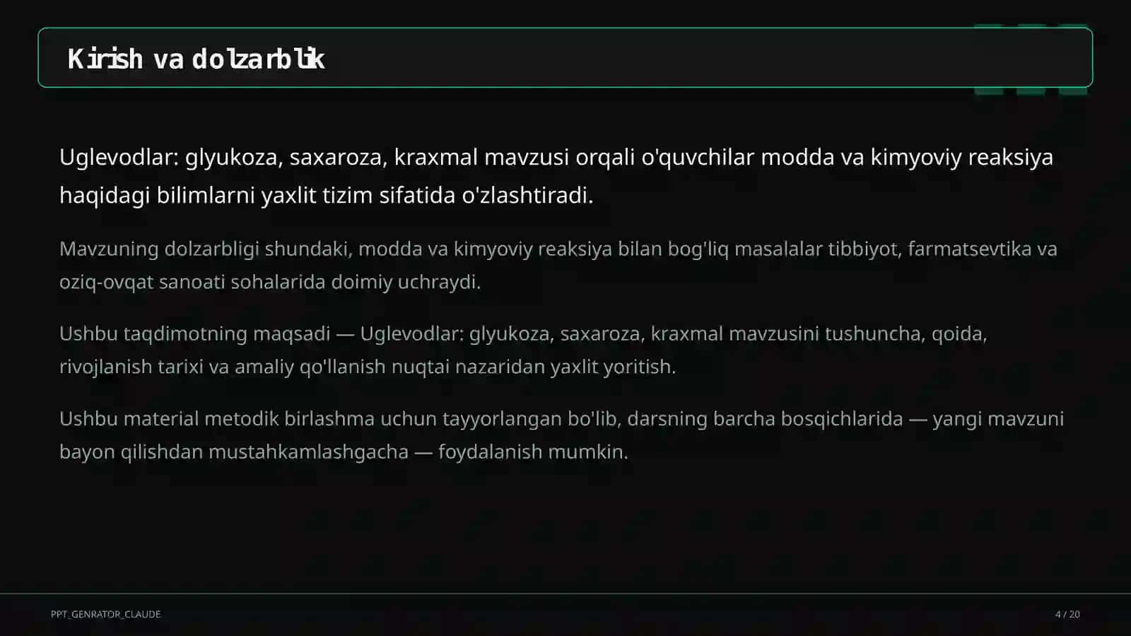 Uglevodlar: glyukoza, saxaroza, kraxmal (11-sinf) 4