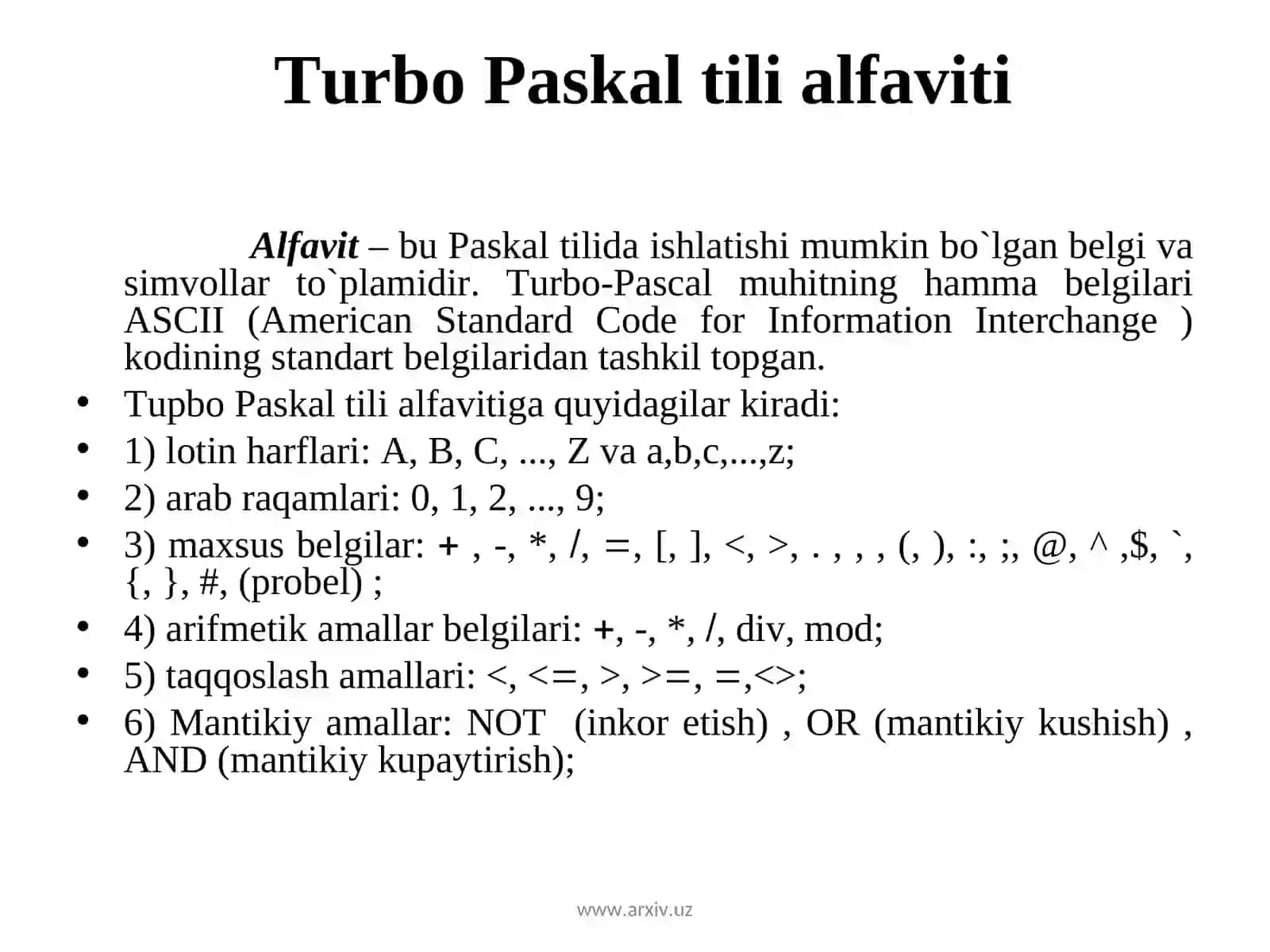 Paskal dasturlash tili 4