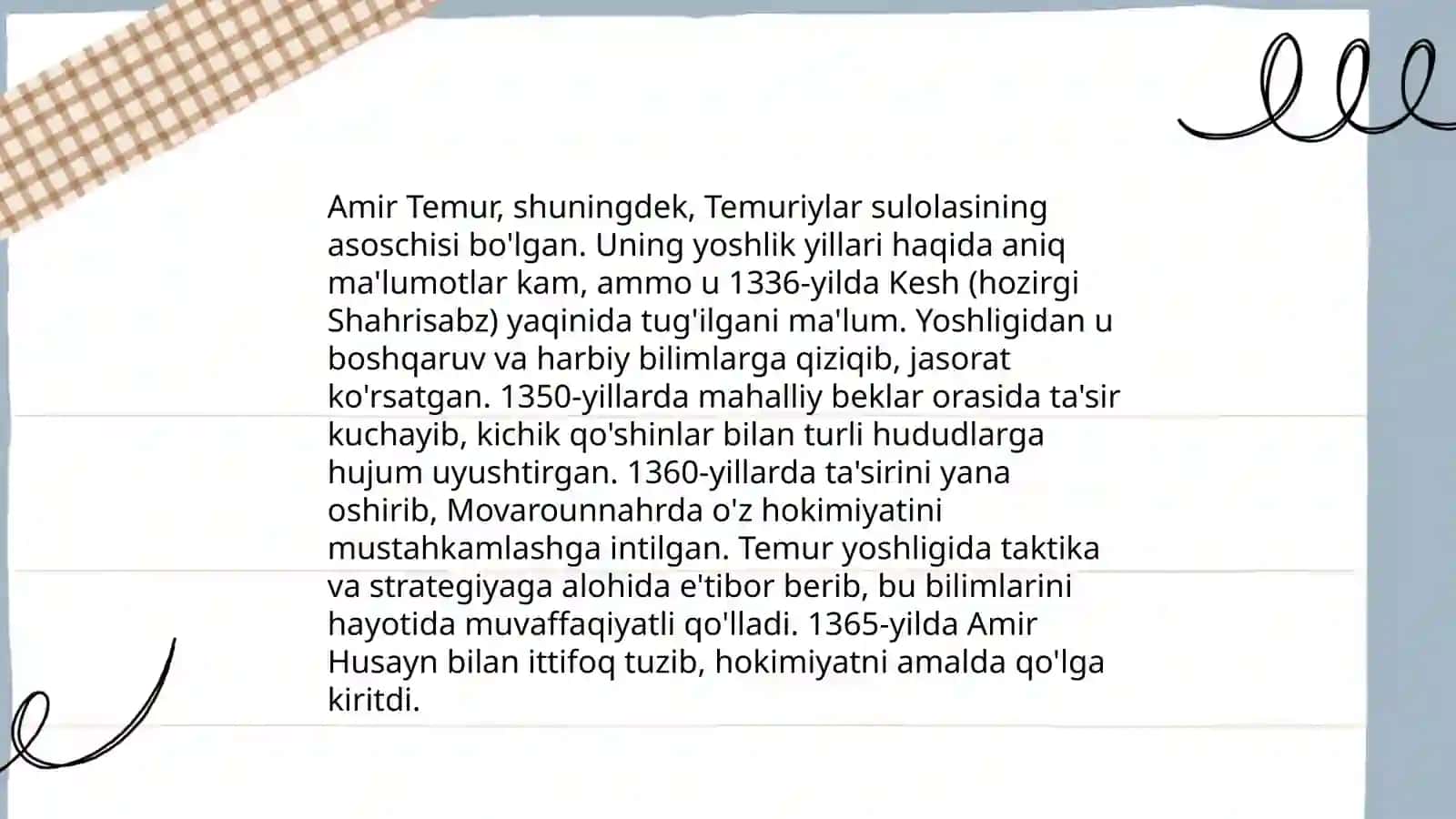 Amir Temur hayoti va ijodi 4