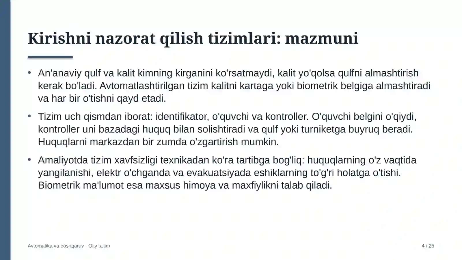 energetika dispetcherlik markazlarida kirishni nazorat qilishning avtomatlashtirilgan tizimlari 1352 4