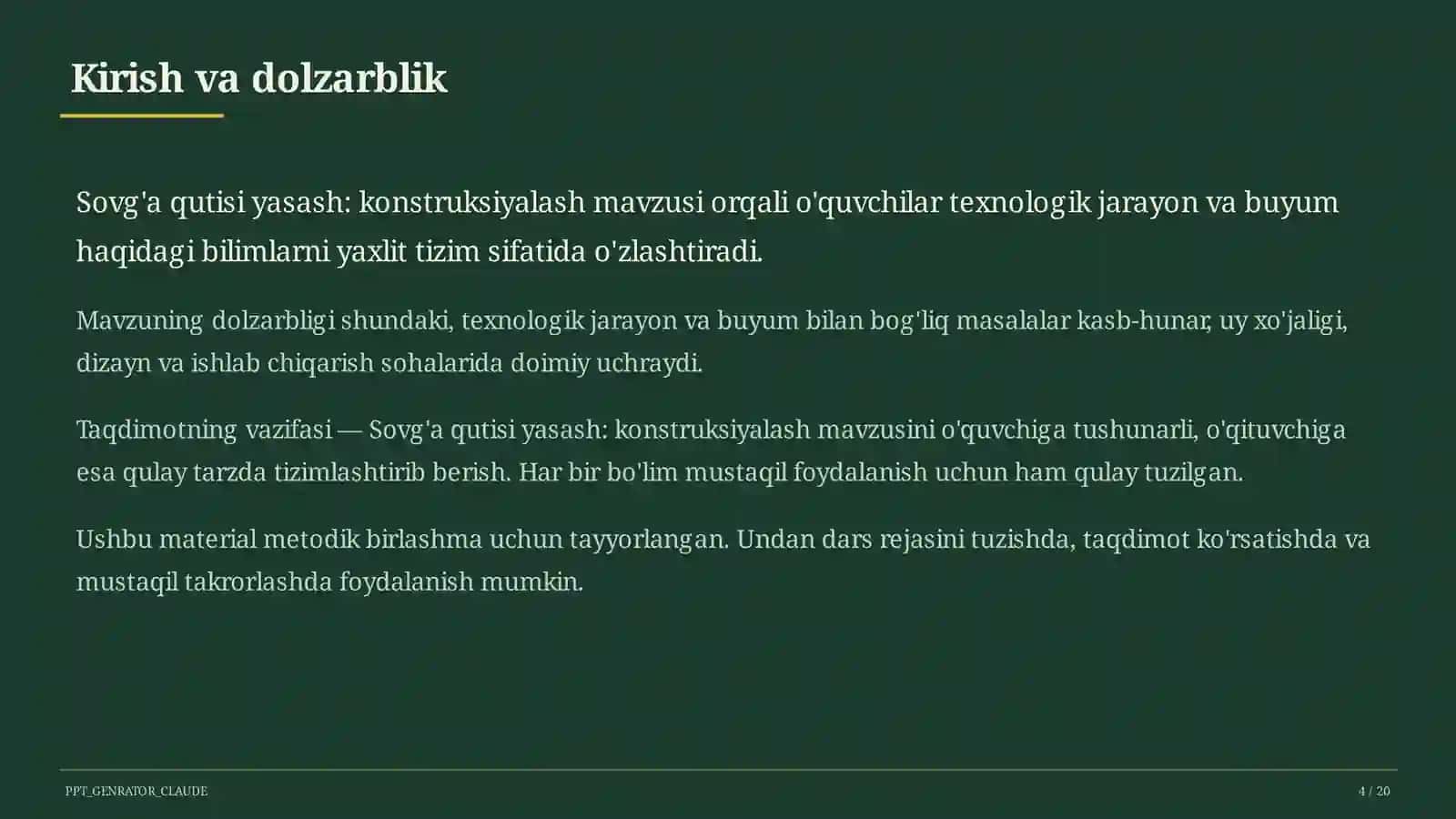 Sovg'a qutisi yasash: konstruksiyalash (3-sinf) 4