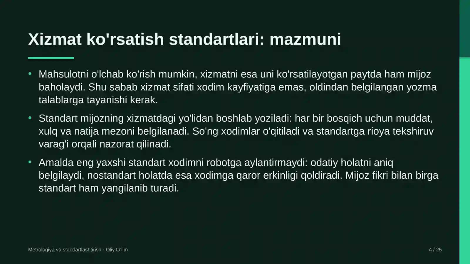 atrof muhitni muhofaza qilish organlarida xizmat ko'rsatish standartlarini ishlab chiqish 8216 4