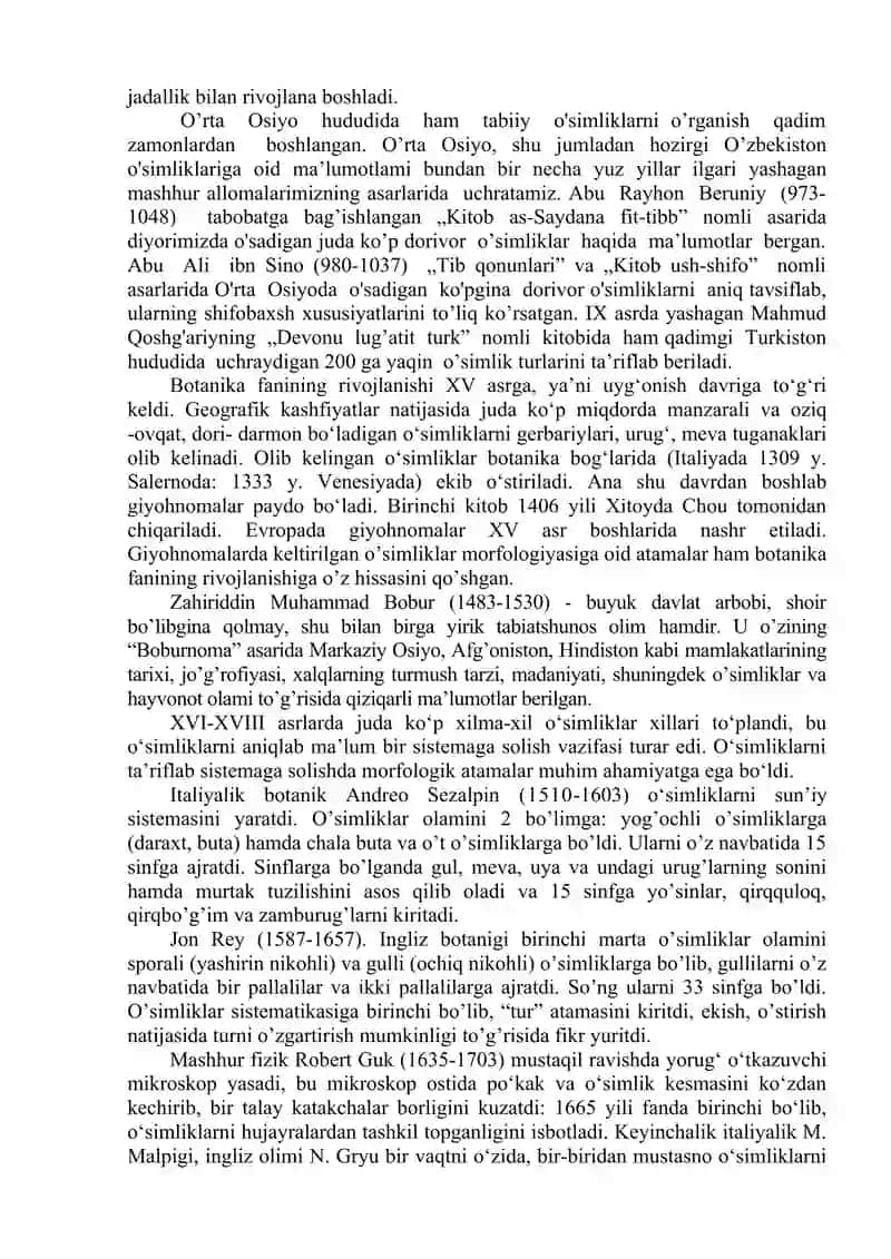 Fanning maqsad va vazifalari. Fanning rivojlanish tarixi. Hujayra va uning tuzilishi 4