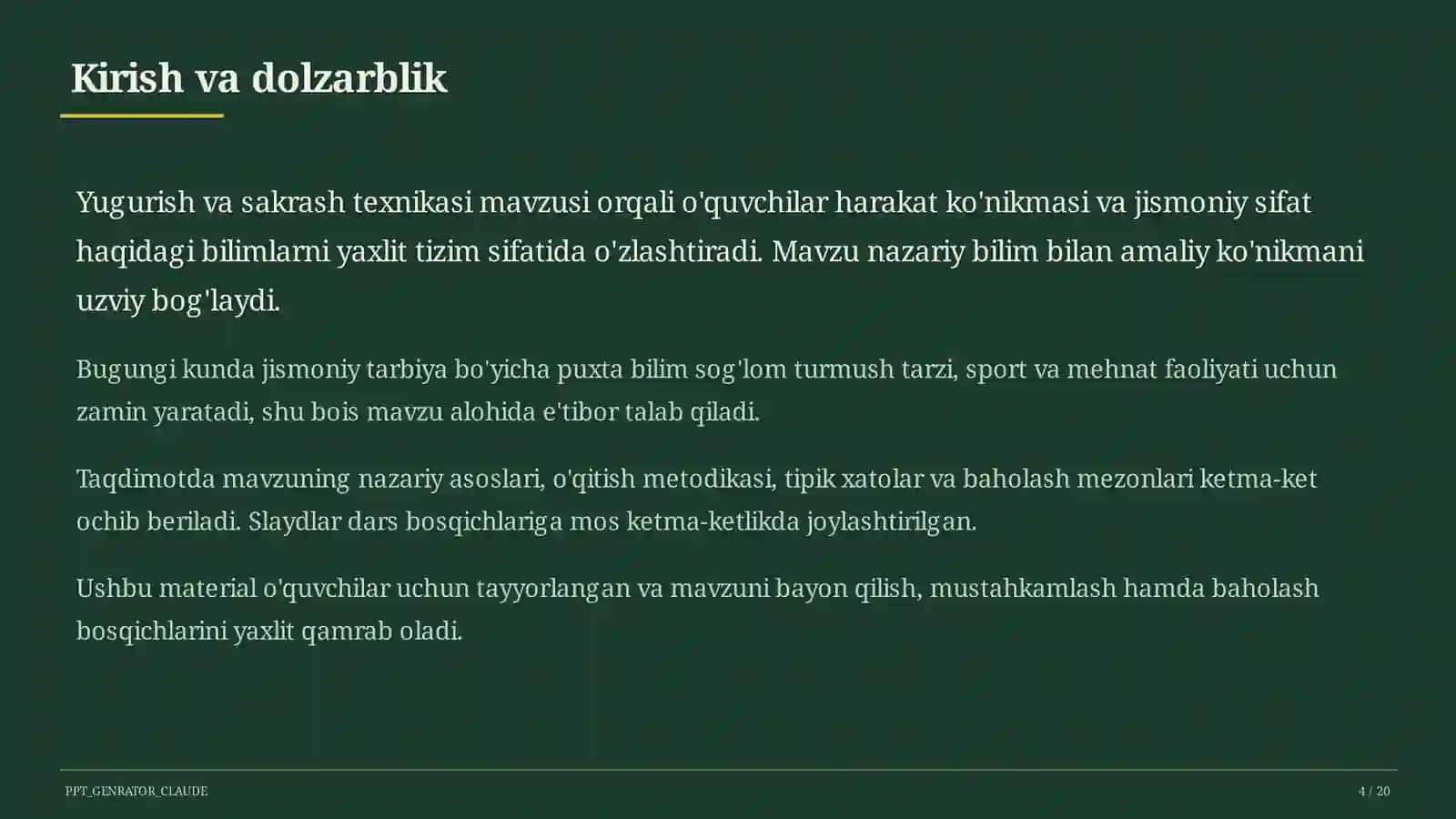 Yugurish va sakrash texnikasi (2-sinf) 4