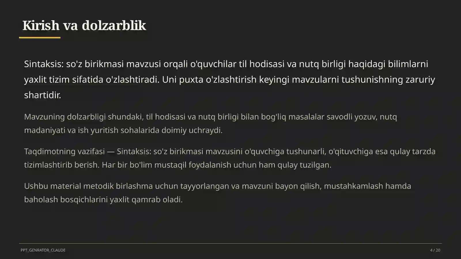 Sintaksis: so'z birikmasi (8-sinf) 4