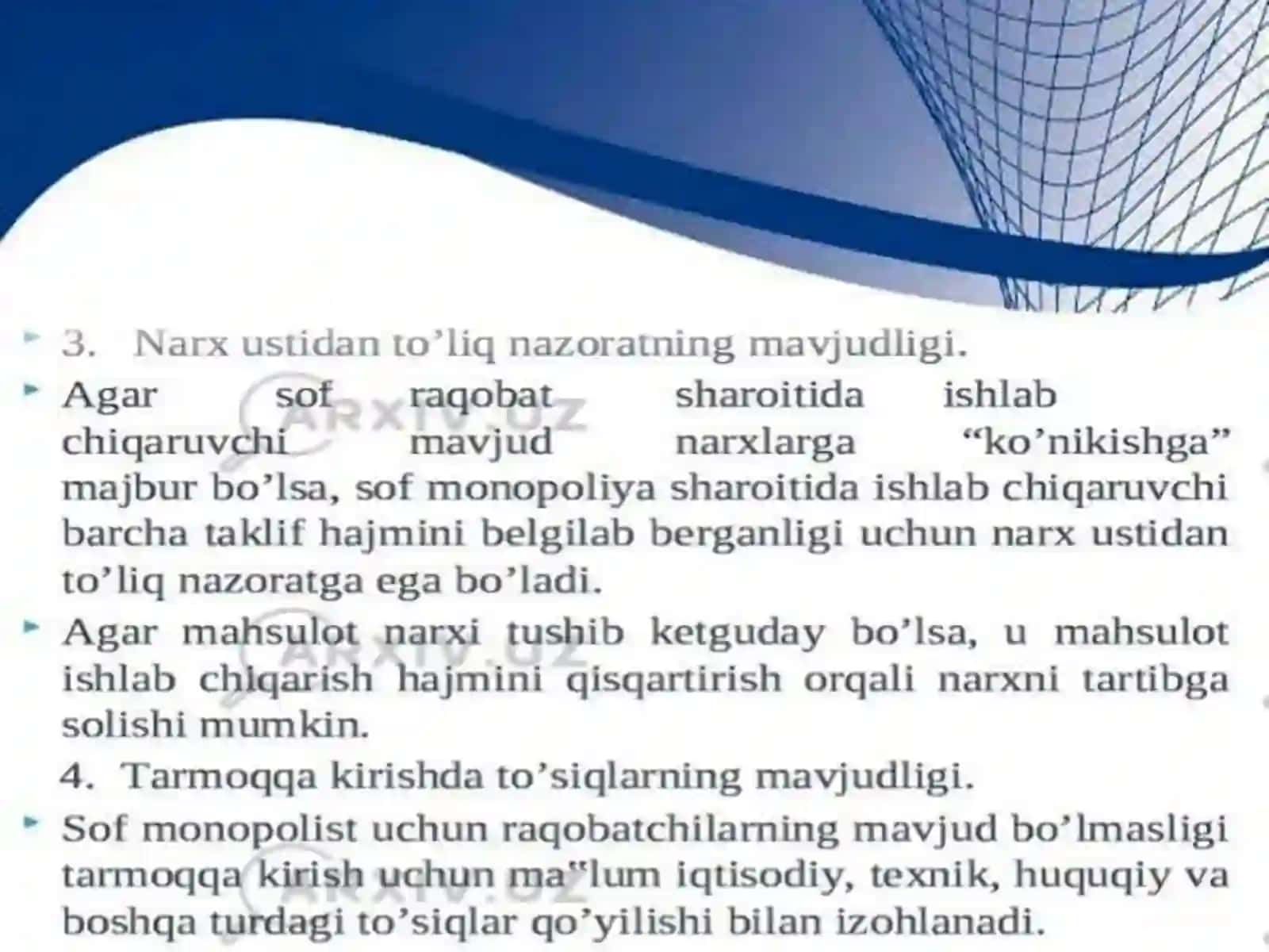 Monopol  hukmronlik to’g’risida tushuncha 4