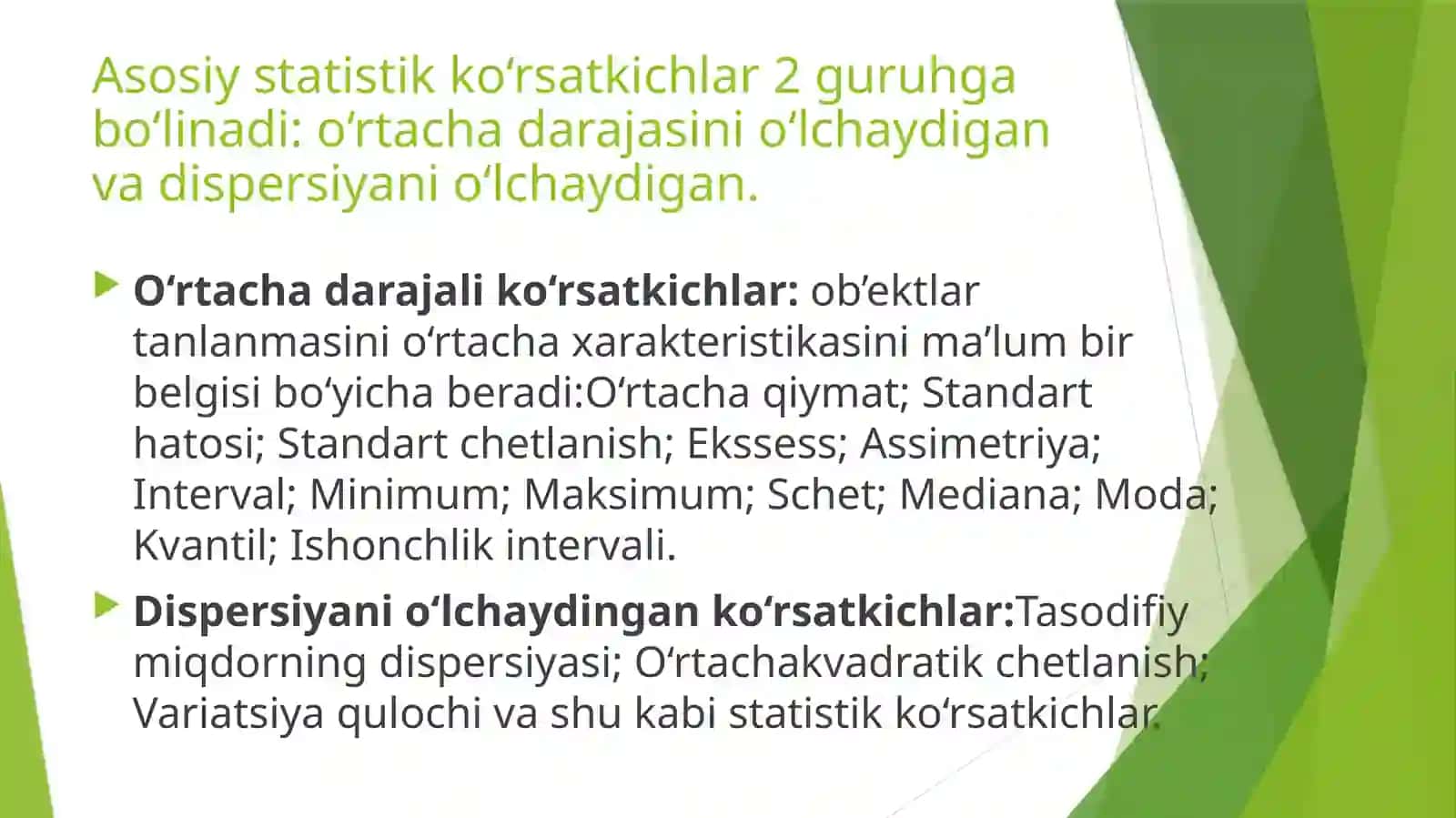 Ekonometrikada ehtimollar nazariyasi va matematik statistikaning asosiy tushunchalari 4