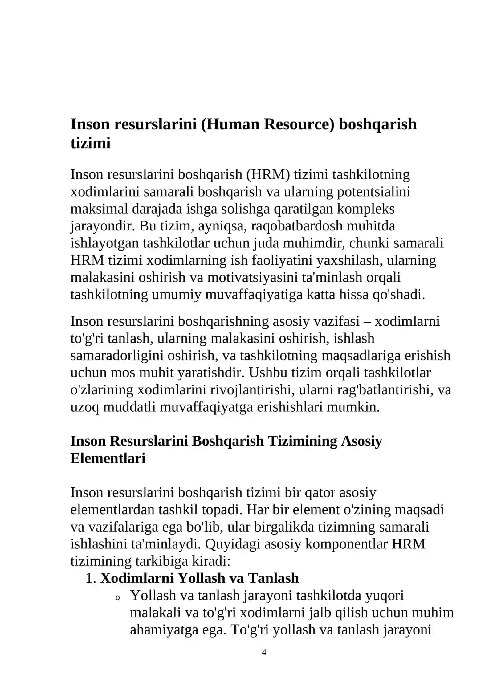 Inson resurslarini (Human Resource) boshqarish tizimi 4